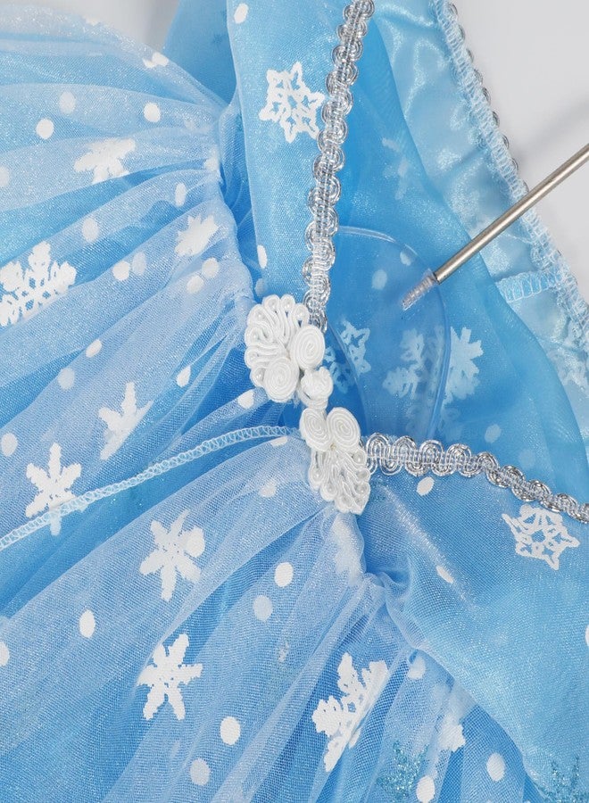 XEPST Princess Cape Princess Cloak for Girls, Princess Hooded Cape Sparkling Snowflake Cape Princess Dress Up Accessories for Halloween Christmas Costume Carnival Birthday Party Cosplay - Image 4